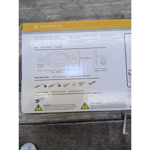 Portfolio 2-Light Bronze Transitional Vanity Light Bar V813-2WD8Z (D5) - Picture 8 of 12